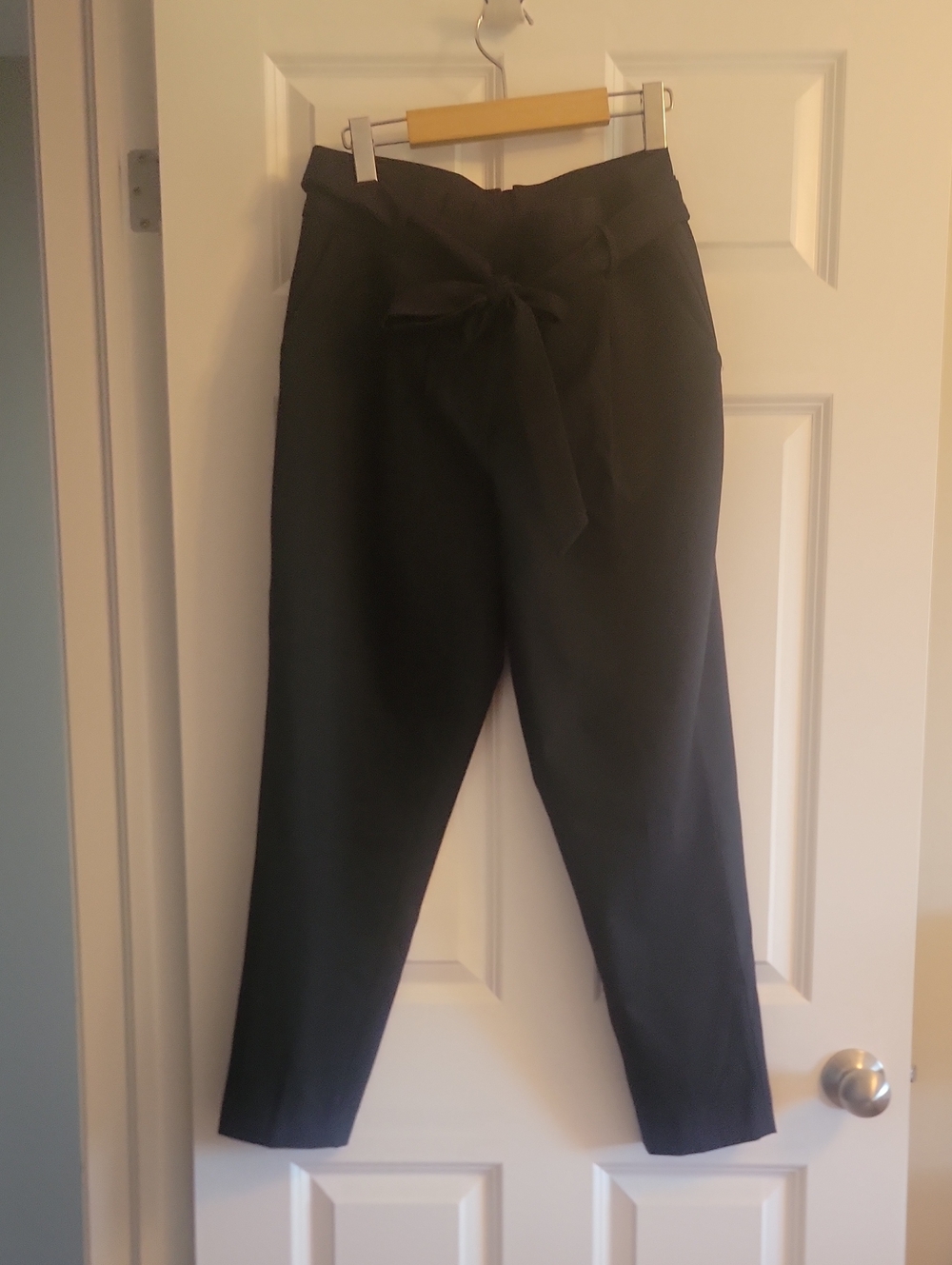 RW&CO. Black Paperbag Waist Tie Trousers